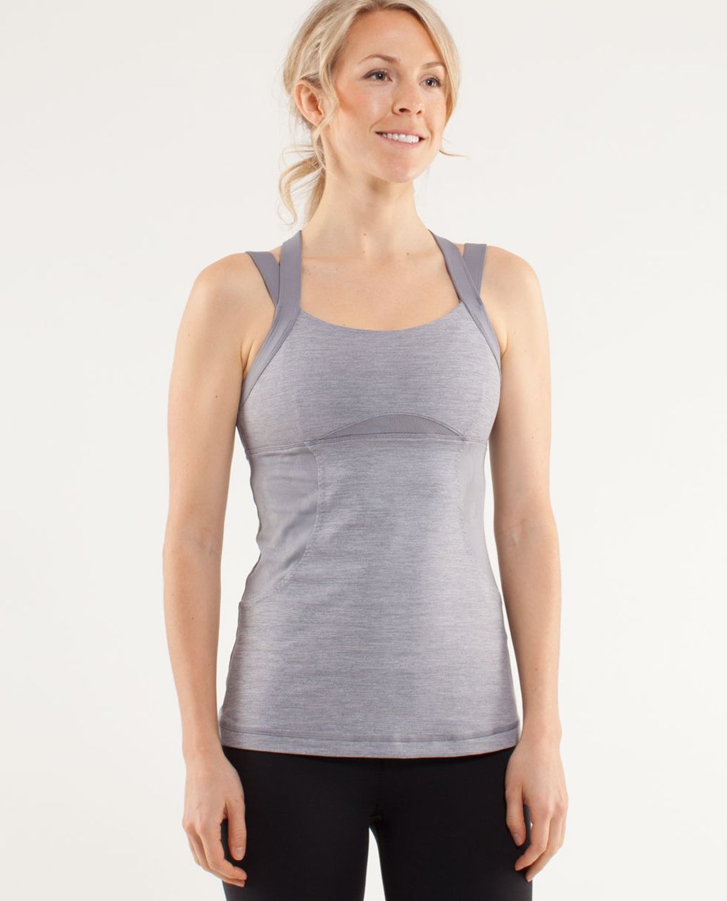 Lululemon Chaturanga Tank - Heathered Fossil / Fossil - lulu fanatics