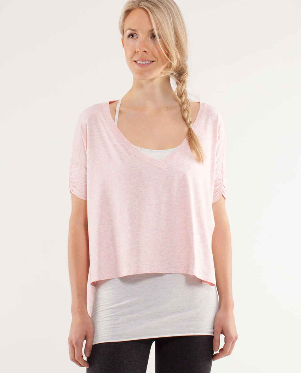 Lululemon My Mantra Short Sleeve - Heathered Blush Quartz