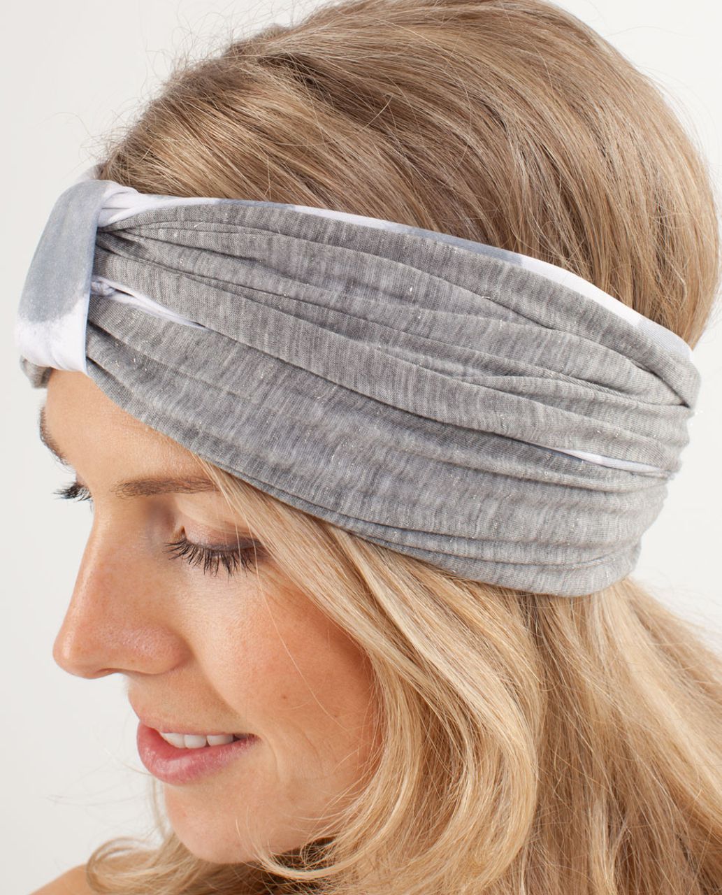 Lululemon Deep Thoughts Turban - Heathered Fossil / Seaside Dot White / Fossil