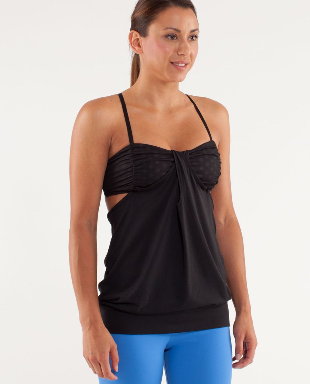 Lululemon Hot But Not Tank - Black / Faded Dot Embossed Black - lulu  fanatics