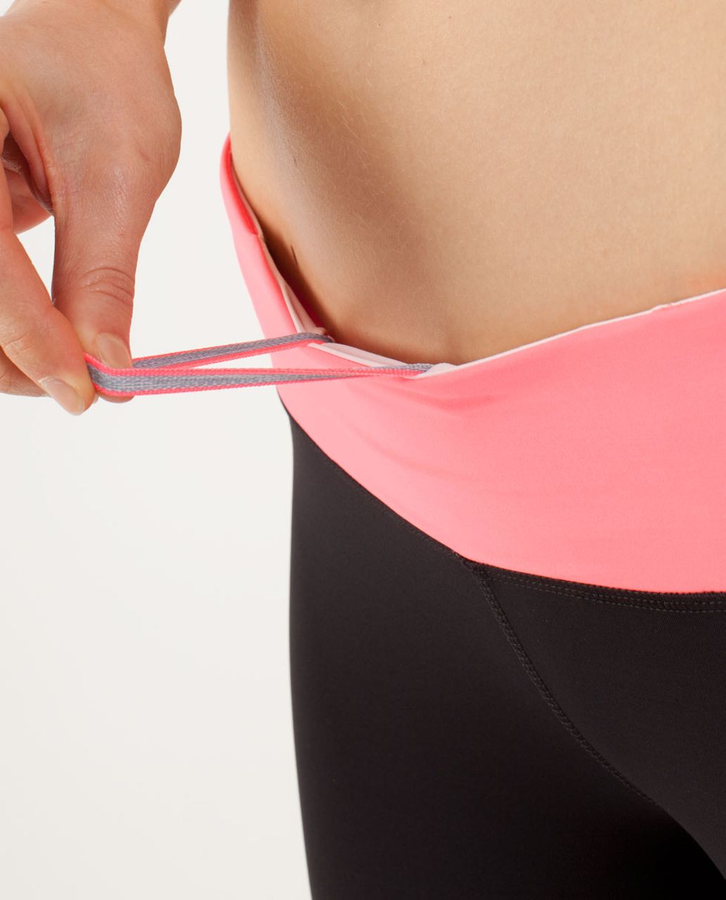 Lululemon Run:  Fast And Free Crop - Black / Flash Light / Blush Quartz