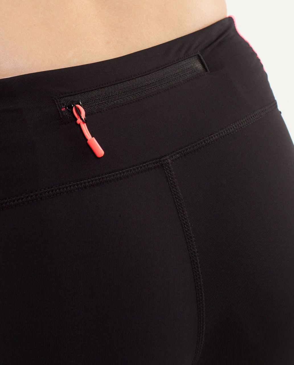 Lululemon Run:  Fast And Free Crop - Black / Flash Light / Blush Quartz