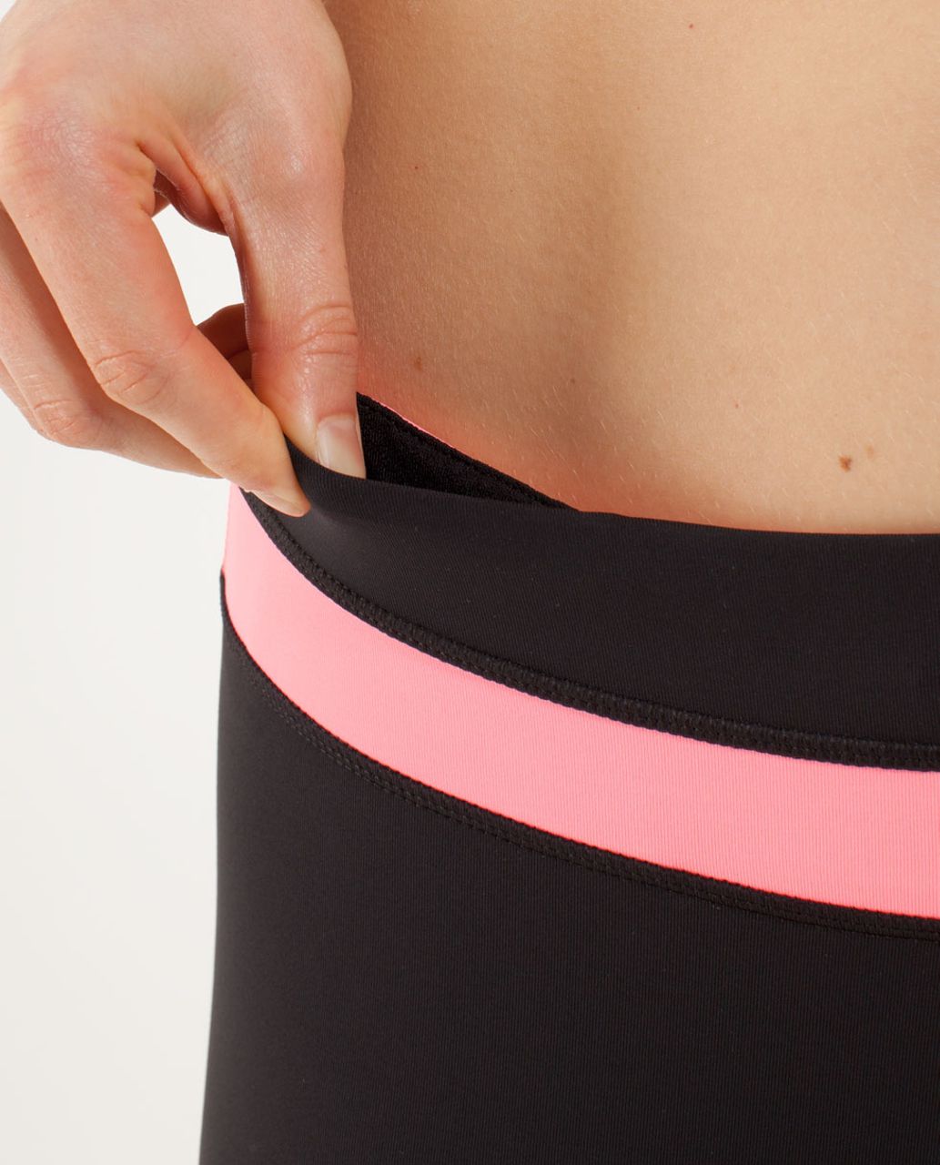 Lululemon Run:  Inspire Crop II - Black / Flash Light / Blush Quartz