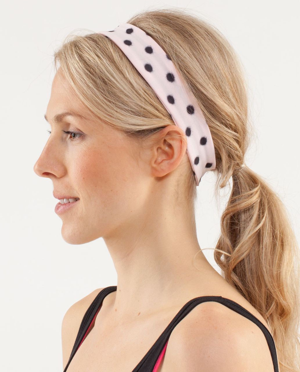 Lululemon Slipless Headband - High Noon Dot Blush Quartz / Black