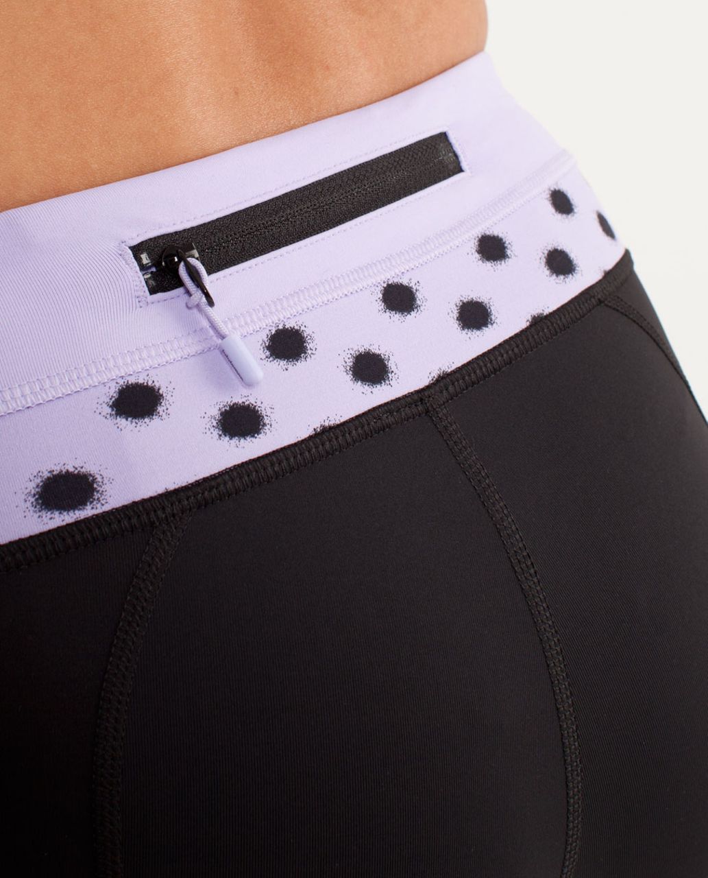 Lululemon Run:  Inspire Crop II - Black / Lilac / High Noon Dot Lilac / Black