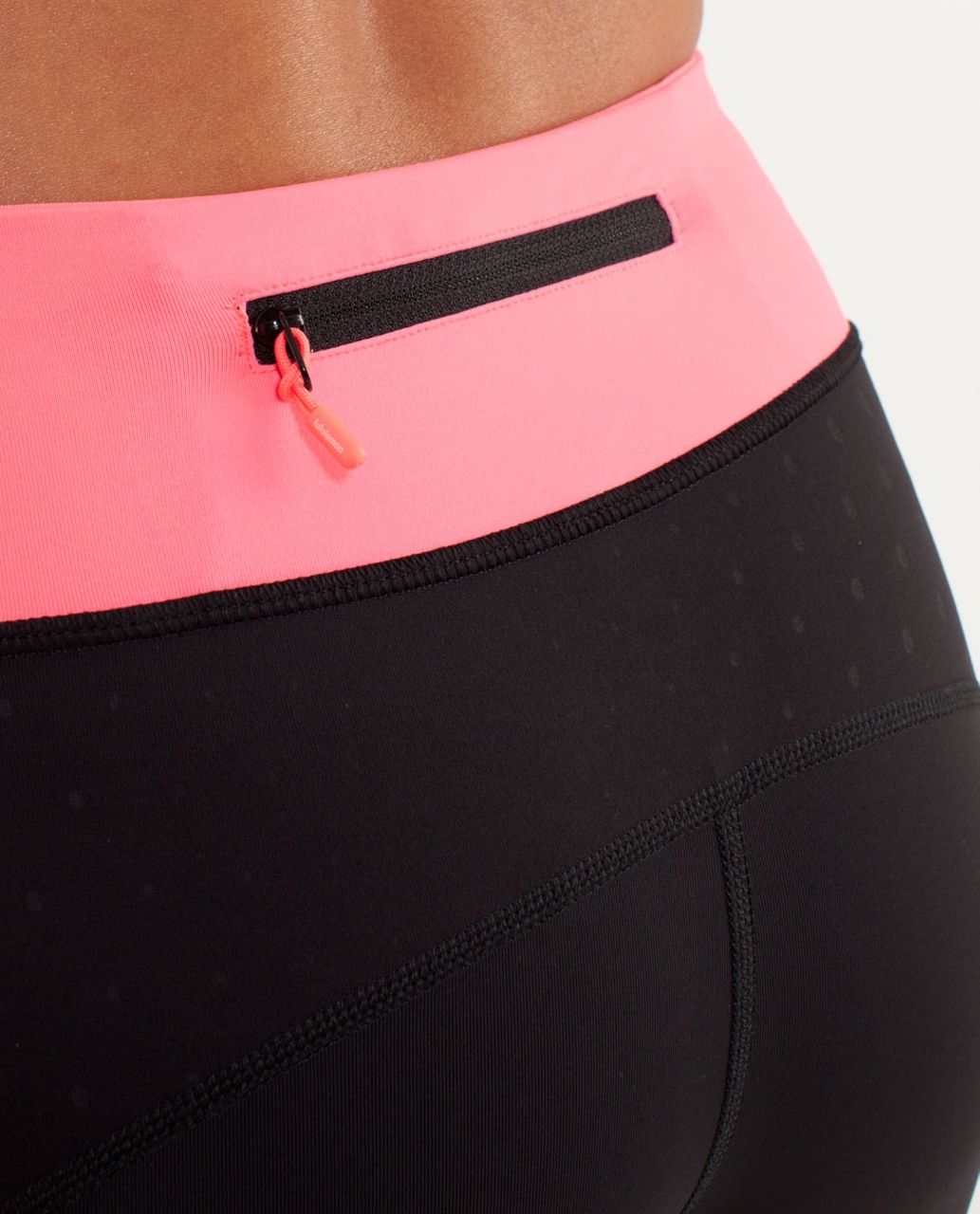 Lululemon Run:  Sun Sprinter Crop - Faded Dot Embossed Black / Flash Light