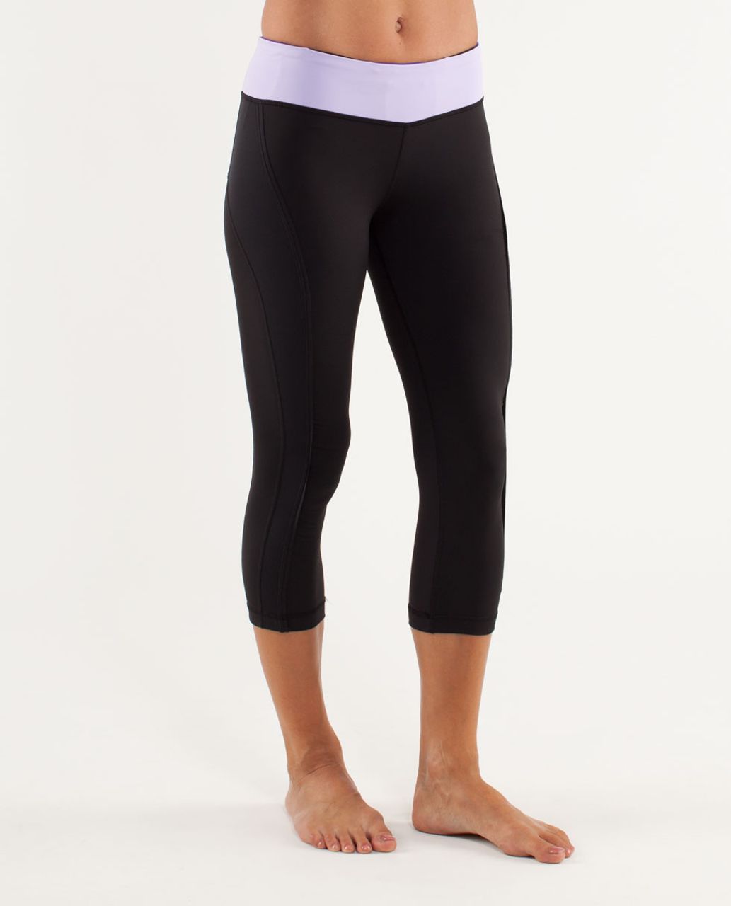 Lululemon Run:  Sun Sprinter Crop - Black / Lilac / Bruised Berry