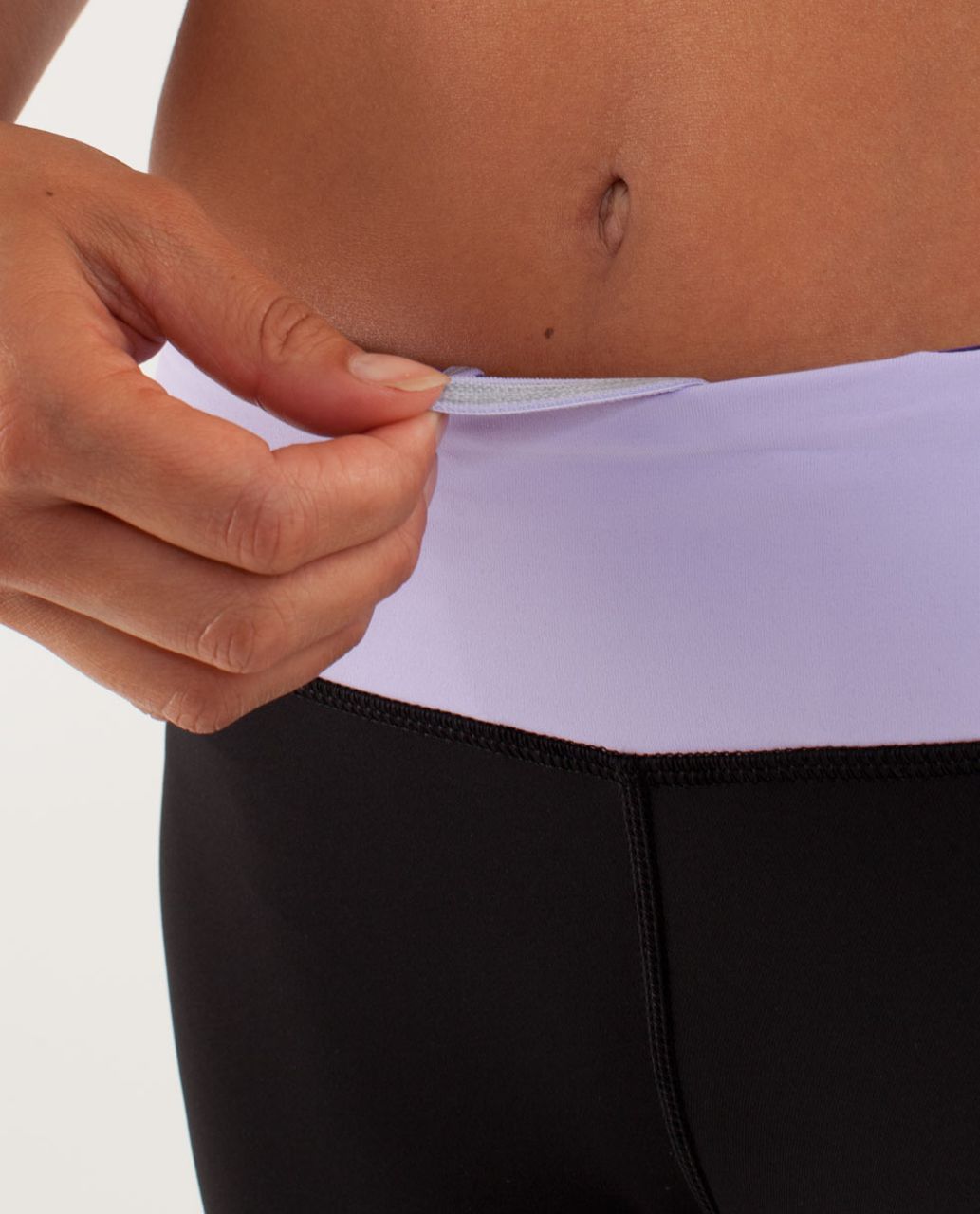 Lululemon Run:  Sun Sprinter Crop - Black / Lilac / Bruised Berry