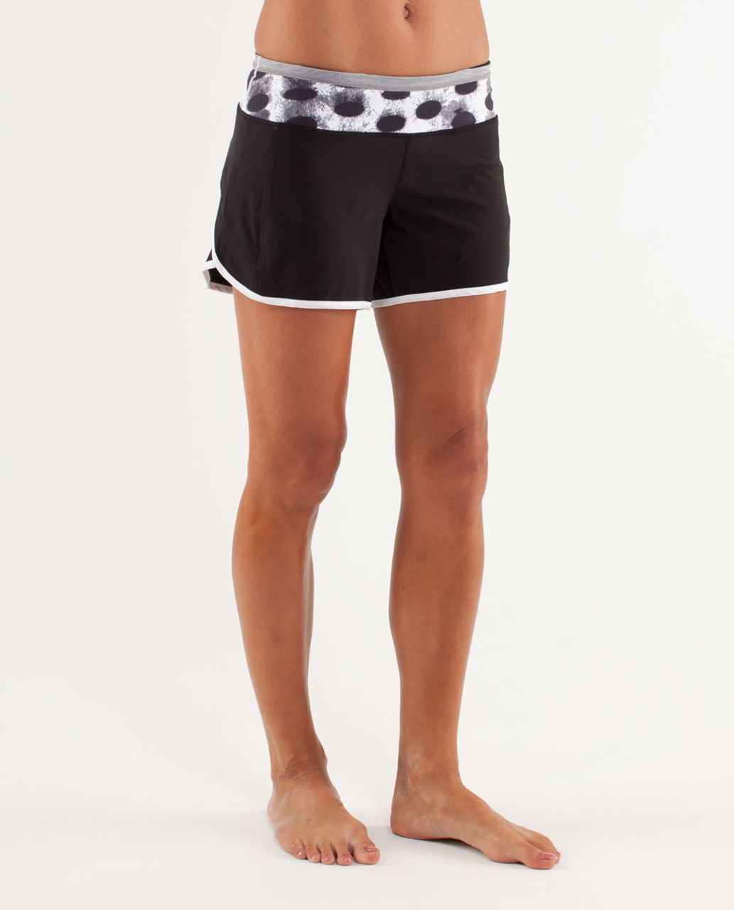 Lululemon Turbo Run Short - Black / White / Seaside Dot White / Black