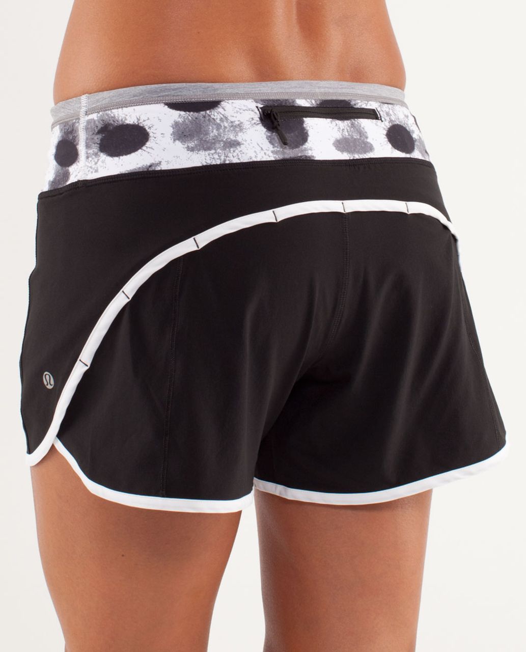 Lululemon Turbo Run Short - Black / White / Seaside Dot White / Black