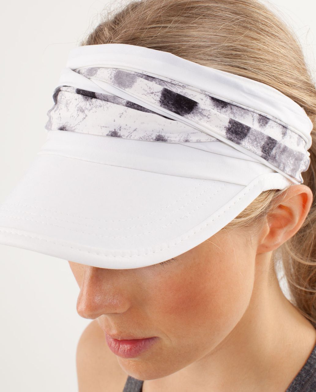 Lululemon Made In The Shade Visor - White / Seaside Dot White / Black