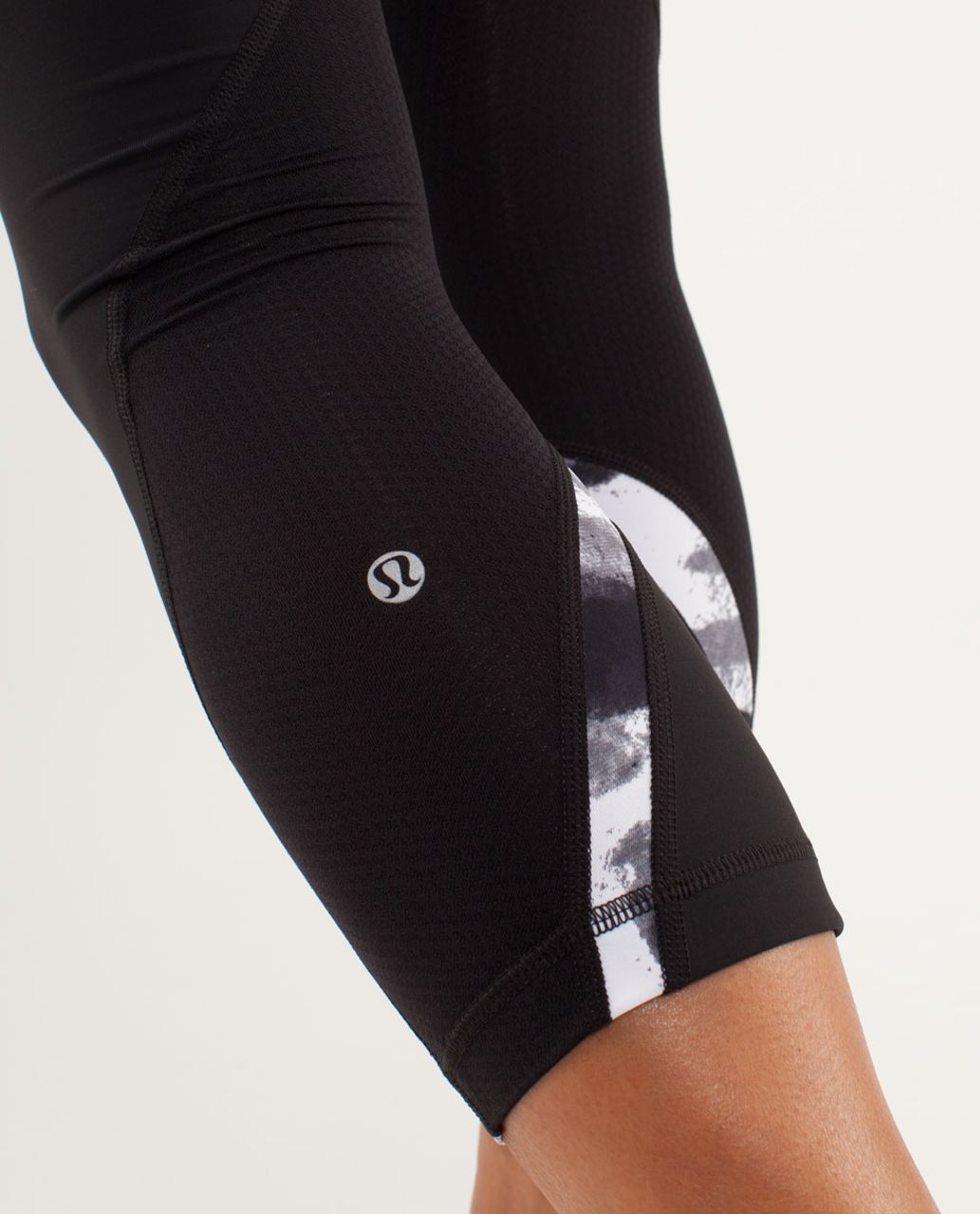 Lululemon Run:  Inspire Crop II - Black / Seaside Dot White / Black / Ray