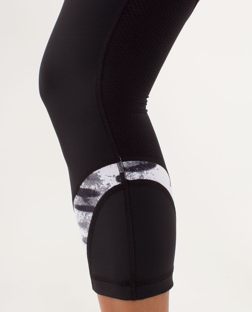 Lululemon Run:  Inspire Crop II - Black / Seaside Dot White / Black / Ray