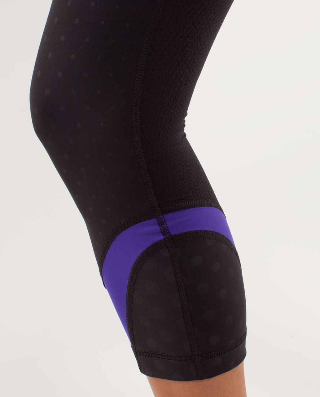 Lululemon Run:  Inspire Crop II - Faded Dot Embossed Black / Bruised Berry / Lilac