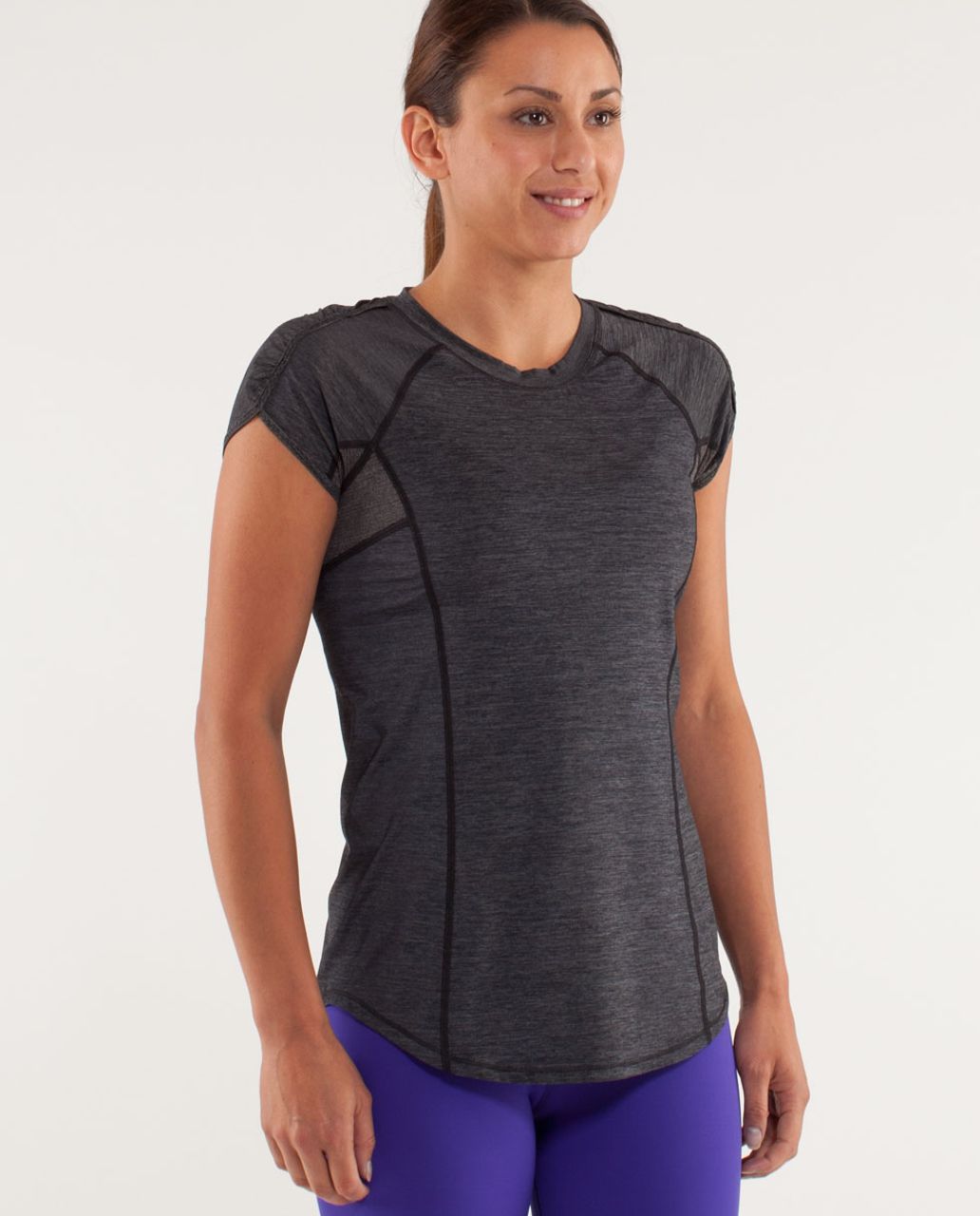 Lululemon Run:  Sun Sprinter Short Sleeve - Heathered Black