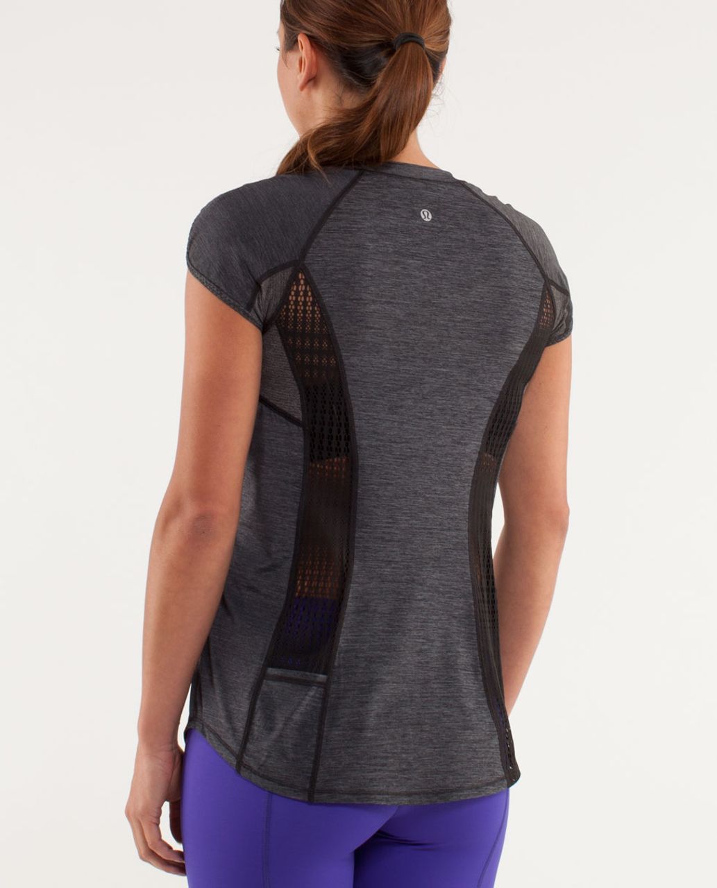 Lululemon Run:  Sun Sprinter Short Sleeve - Heathered Black