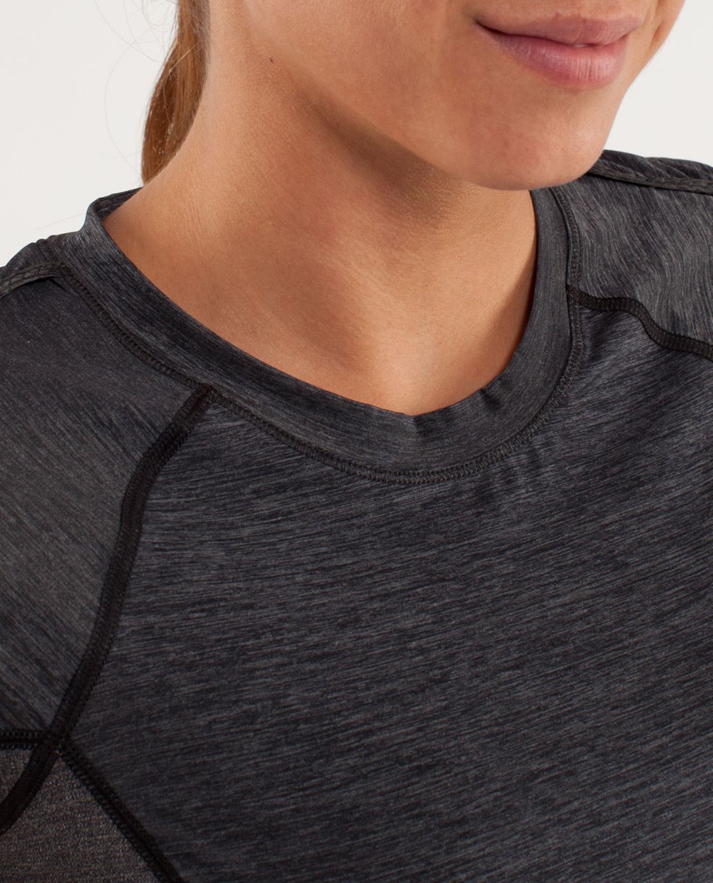 Lululemon Run:  Sun Sprinter Short Sleeve - Heathered Black