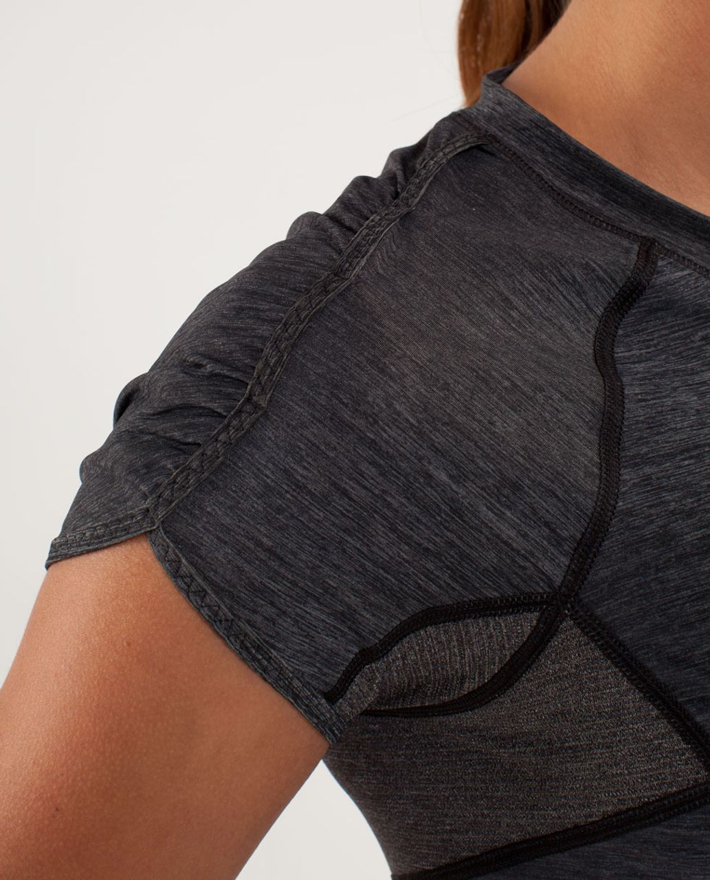 Lululemon Run:  Sun Sprinter Short Sleeve - Heathered Black