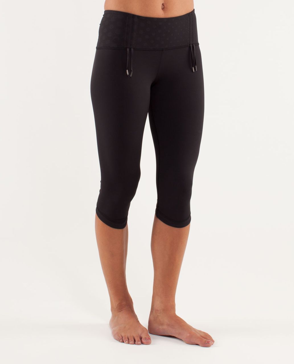 Lululemon Some Like It Hot Crop - Black / Faded Dot Embossed Black