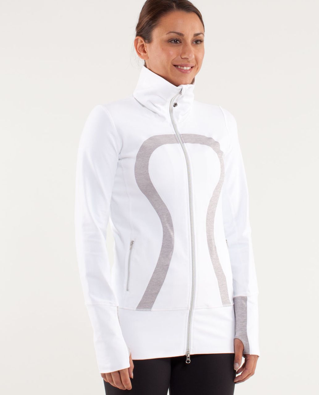 Lululemon In Stride Jacket - White / Metallic Silver - lulu fanatics