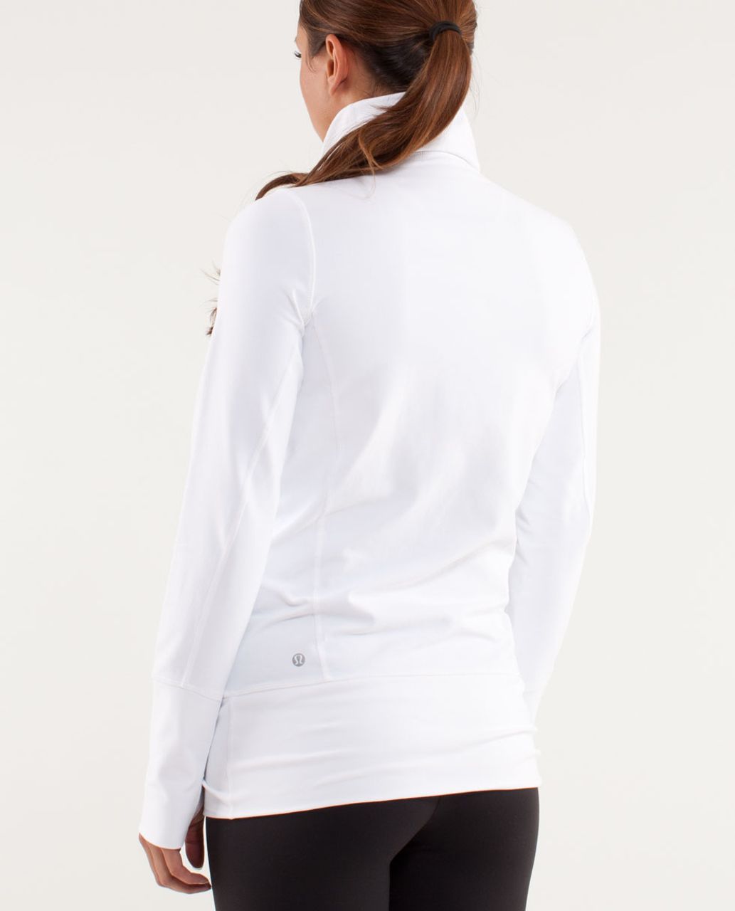 lululemon athletica, Jackets & Coats, Lululemon In Stride Origami Jacket  Luon Logo Full Zipper Mock Neck Black White 6