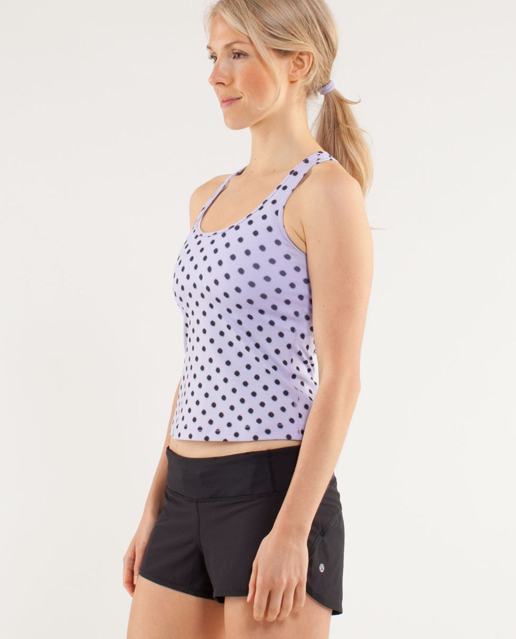 Lululemon Cool Racerback *Racing Length - High Noon Dot Lilac / Black