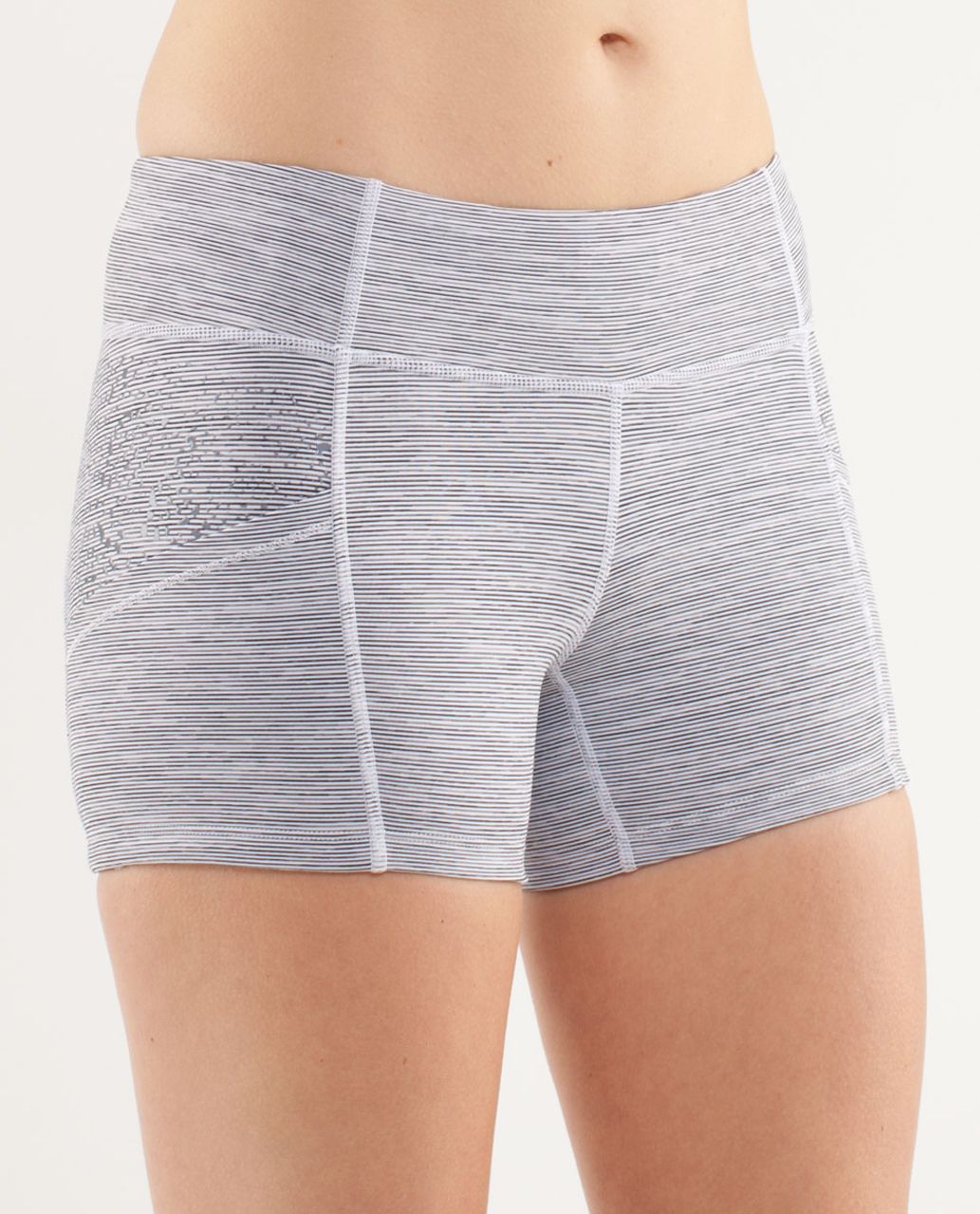 Lululemon Run:  Shorty Short - Wee Are From Space White Combo /  Cut Out Lace Silcone Fossil