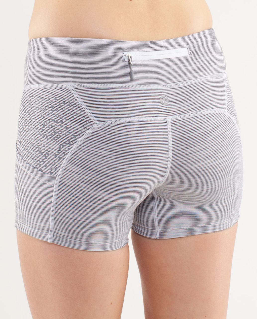 Lululemon Run:  Shorty Short - Wee Are From Space White Combo /  Cut Out Lace Silcone Fossil