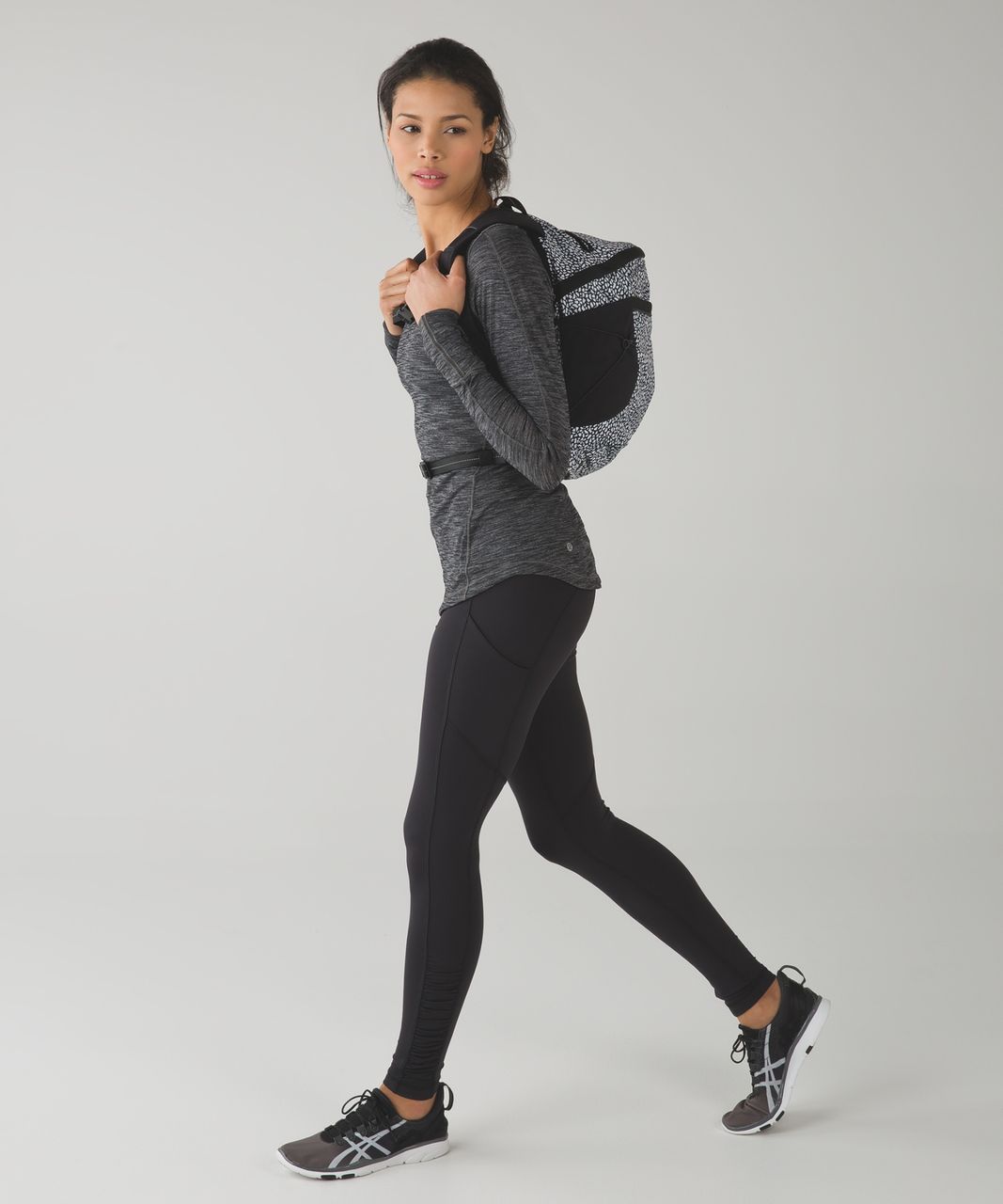 Lululemon Run All Day Backpack - Miss Mosaic Black / Black