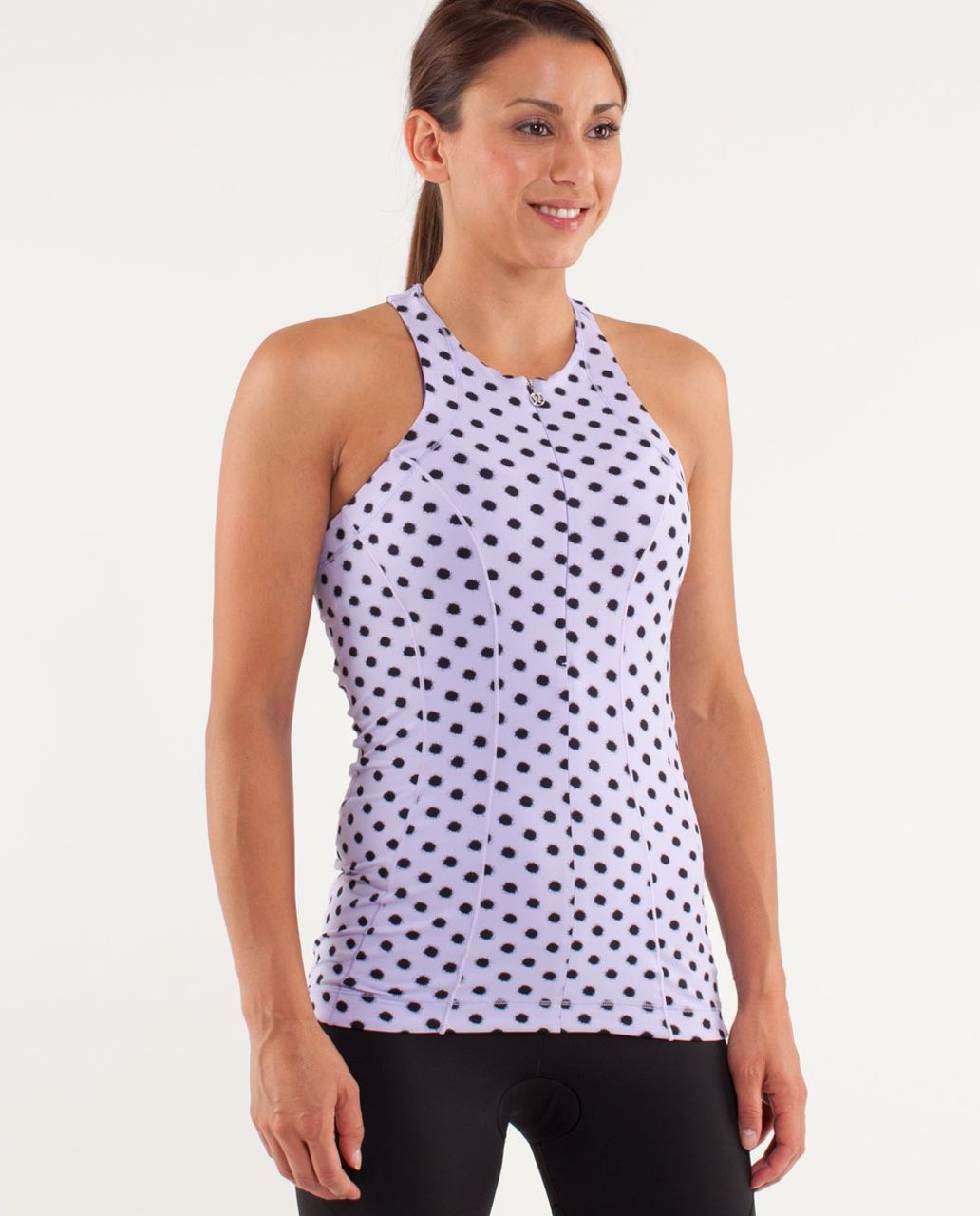 Lululemon Velo Vixen Sleeveless Jersey - High Noon Dot Lilac / Black / Lilac