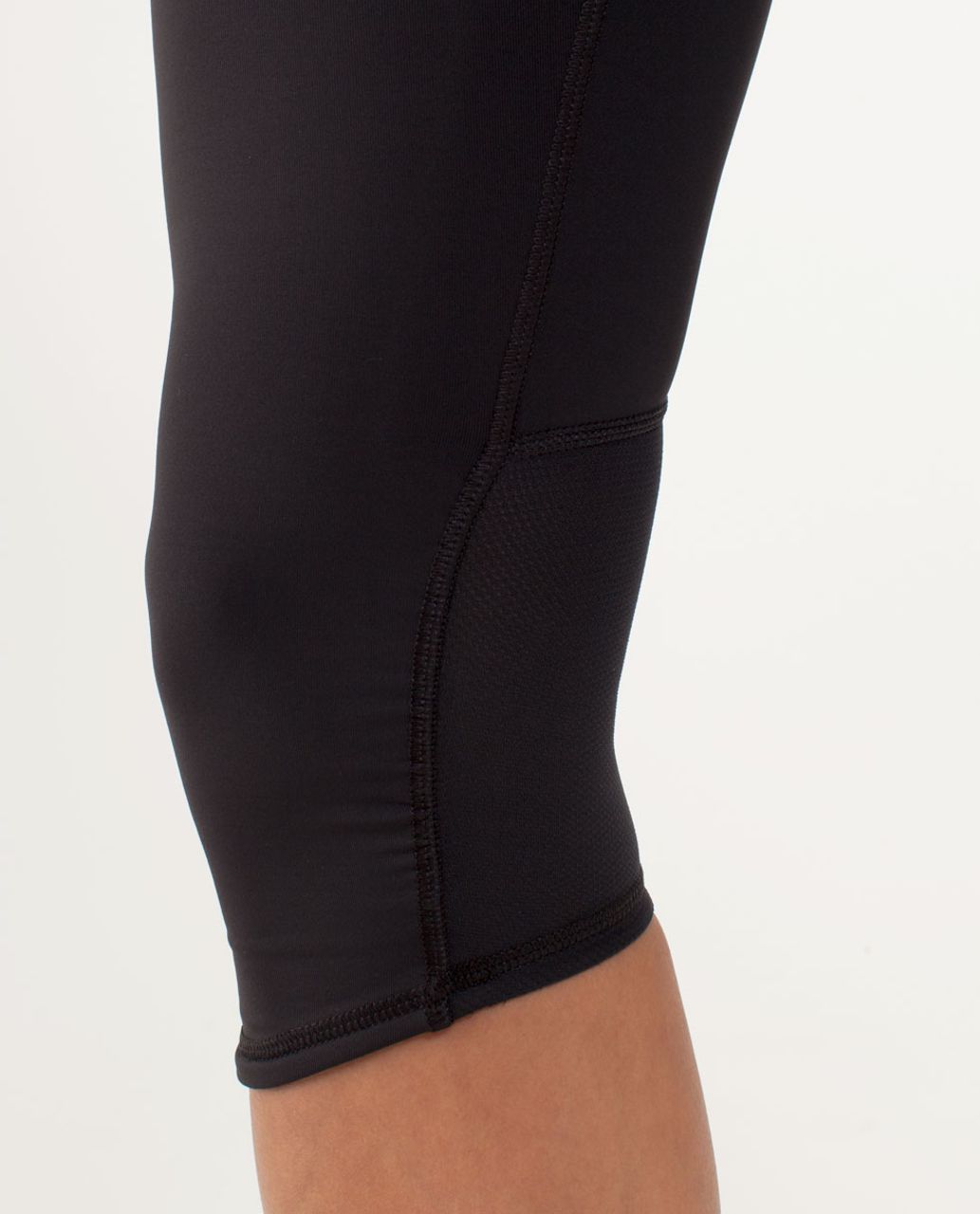 Lululemon Run:  Nothing To Hide Crop - Black / Bruised Berry