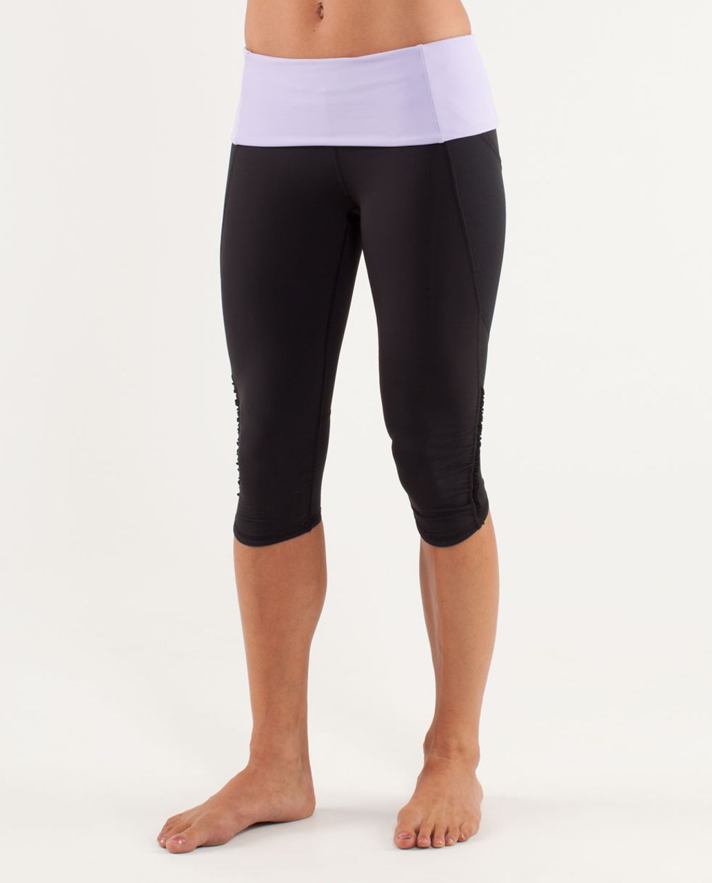 Lululemon Run:  Nothing To Hide Crop - Black /  Lilac