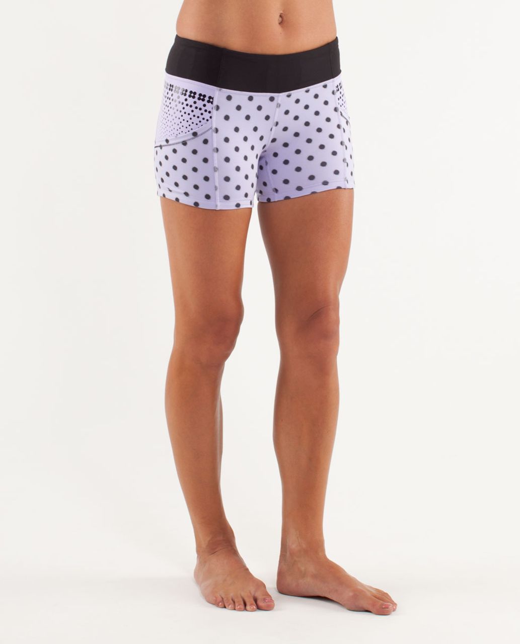 Lululemon Run:  Shorty Short - High Noon Dot Lilac / Black / Lilac / Black