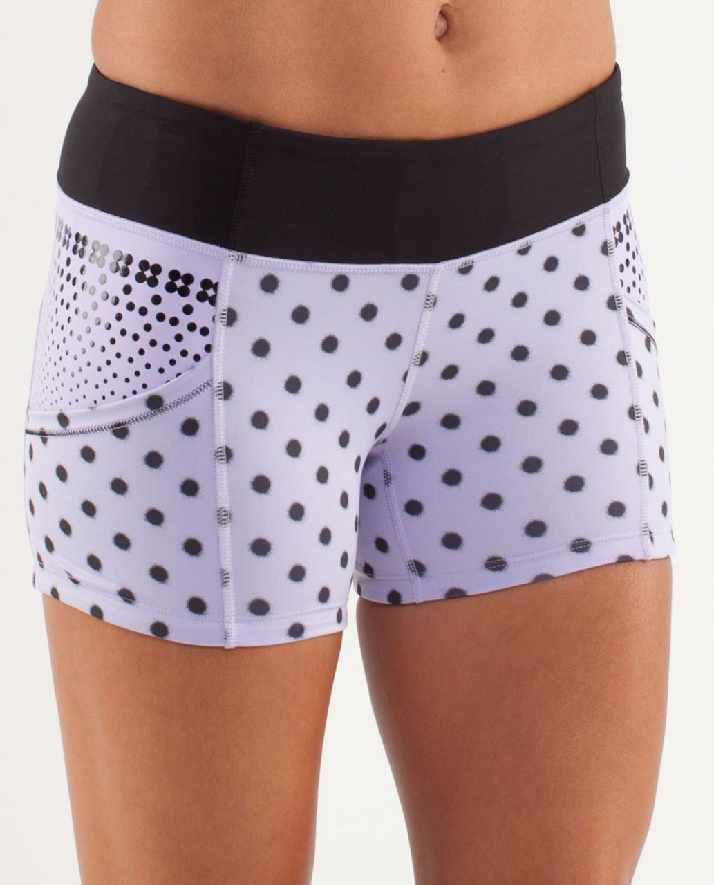 Lululemon Run:  Shorty Short - High Noon Dot Lilac / Black / Lilac / Black