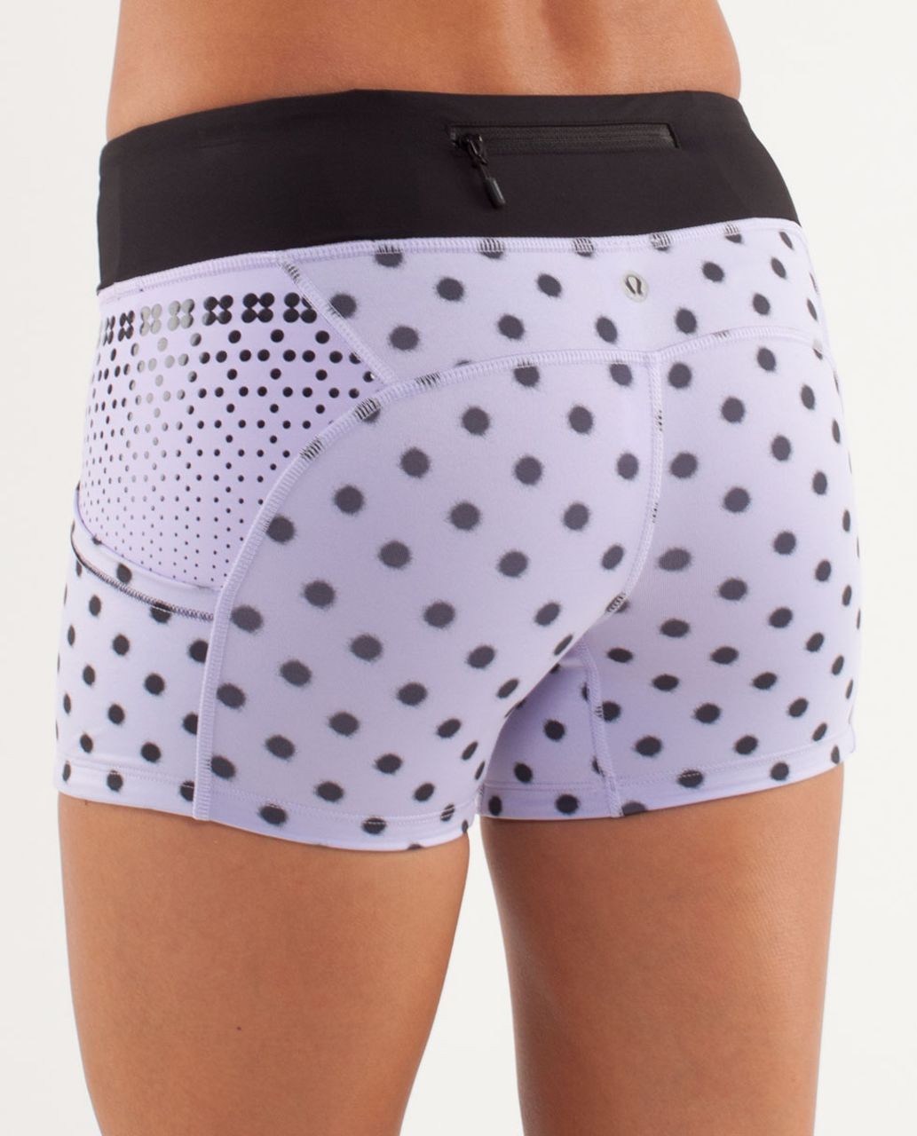 Lululemon Run:  Shorty Short - High Noon Dot Lilac / Black / Lilac / Black