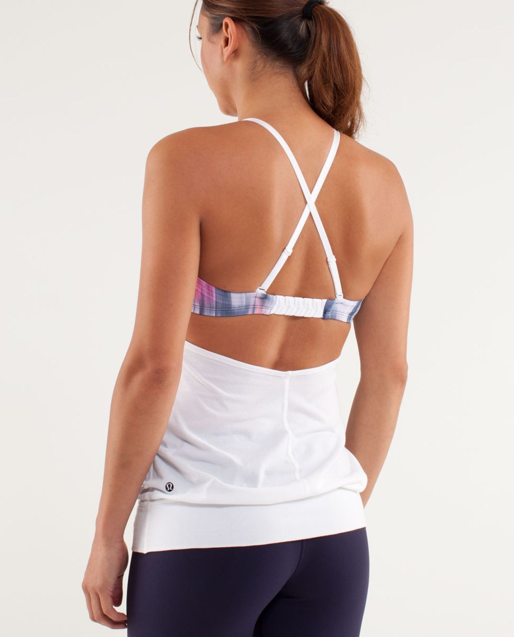 Lululemon Hot But Not Tank - White / Mirage Deep Indigo