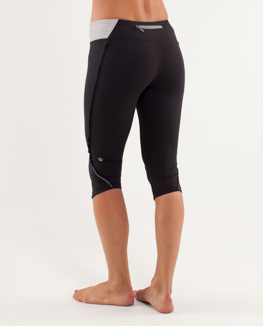 Lululemon Run: Fast And Free Crop - Black / Metallic Silver / Coal - lulu  fanatics