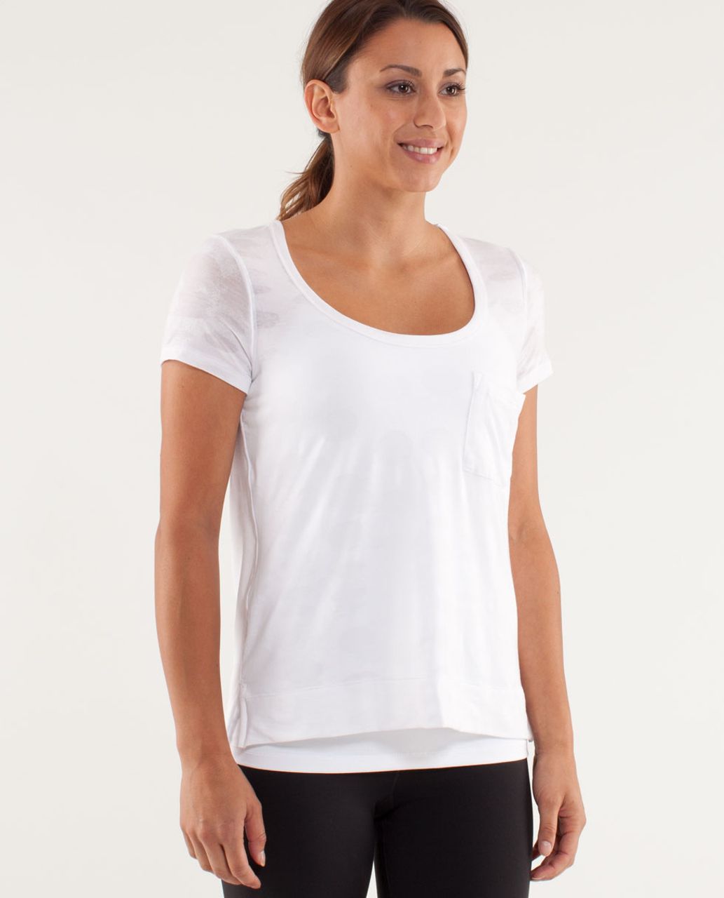 Lululemon Round Two Tee Burnout - White - lulu fanatics