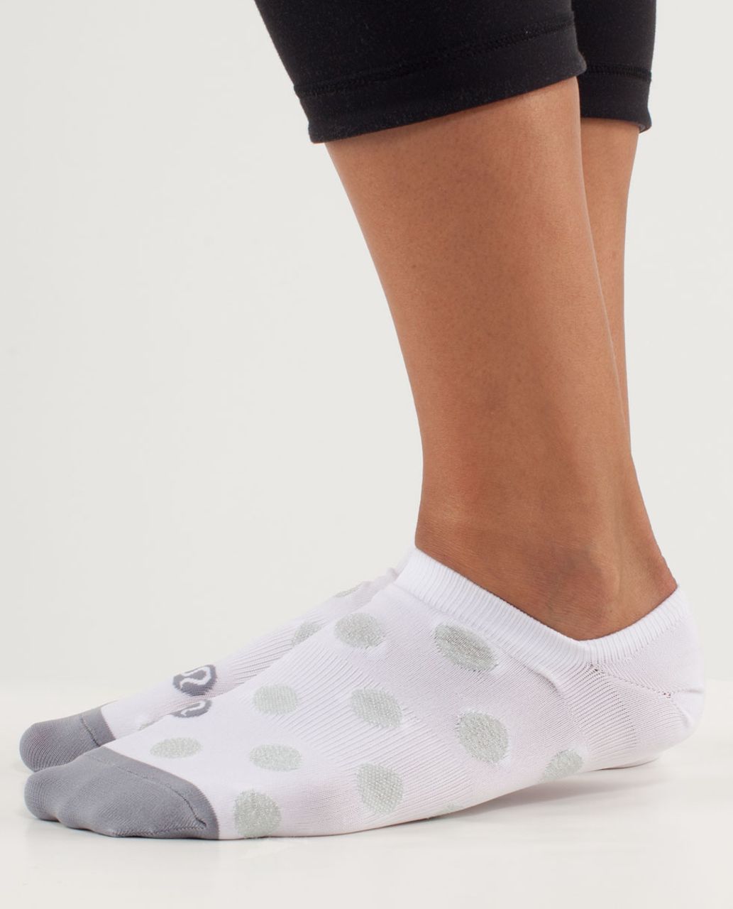 Lululemon Women's Featherweight Sock - White Kdk Dot / Fossil