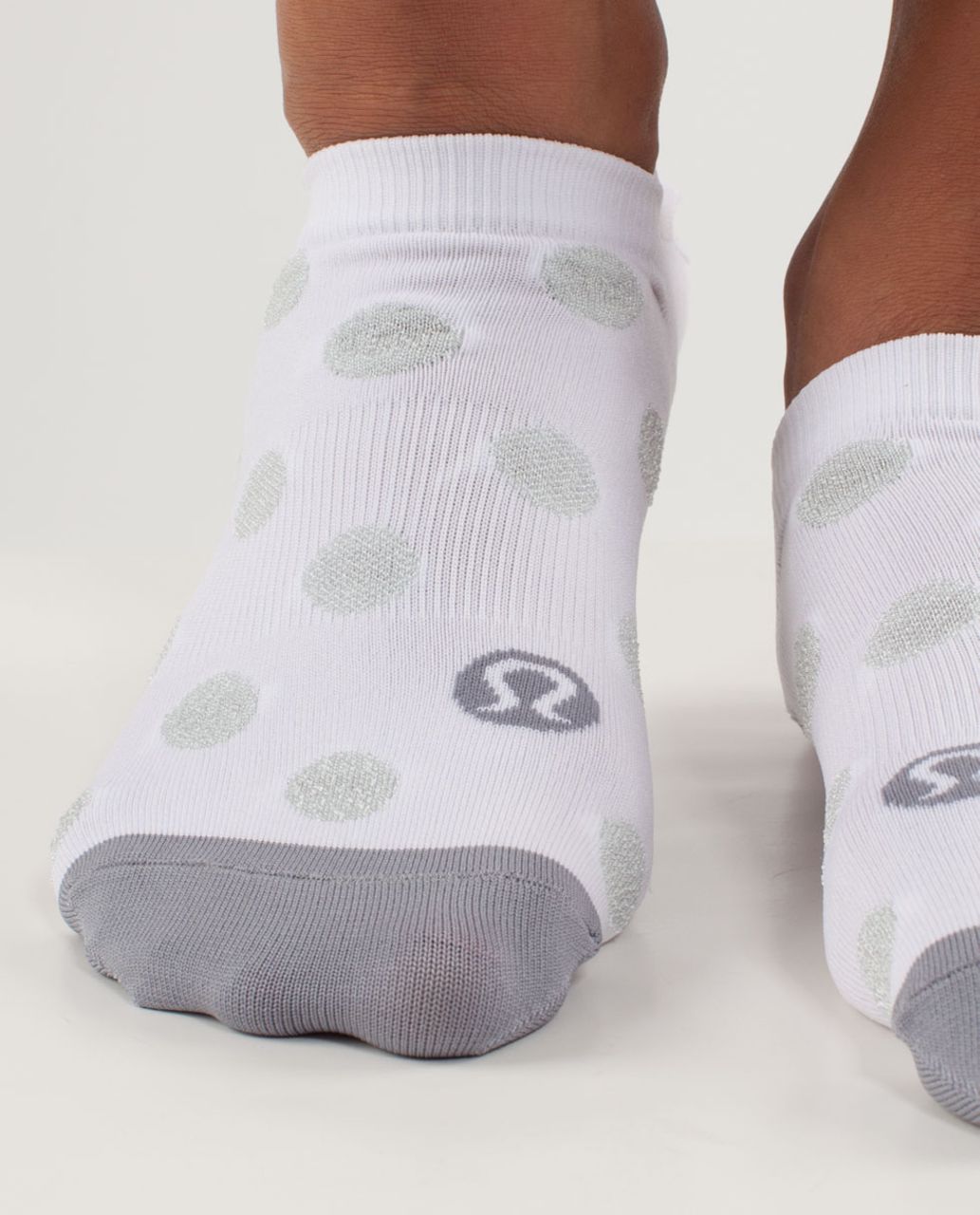 Lululemon Women's Featherweight Sock - White Kdk Dot / Fossil