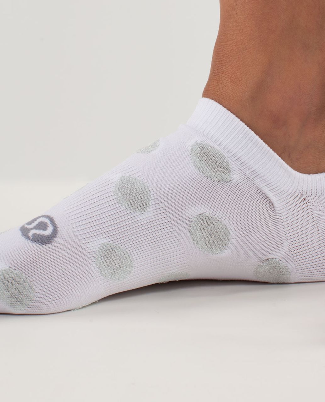 Lululemon Women's Featherweight Sock - White Kdk Dot / Fossil