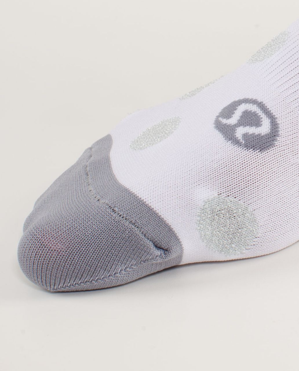 Lululemon Women's Featherweight Sock - White Kdk Dot / Fossil