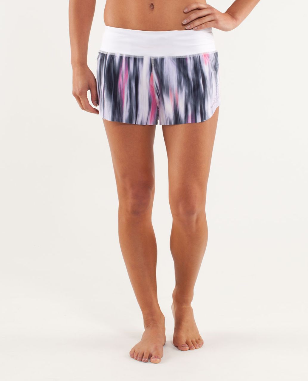 Lululemon Run:  Light As Air Short - Mirage Deep Indigo / White