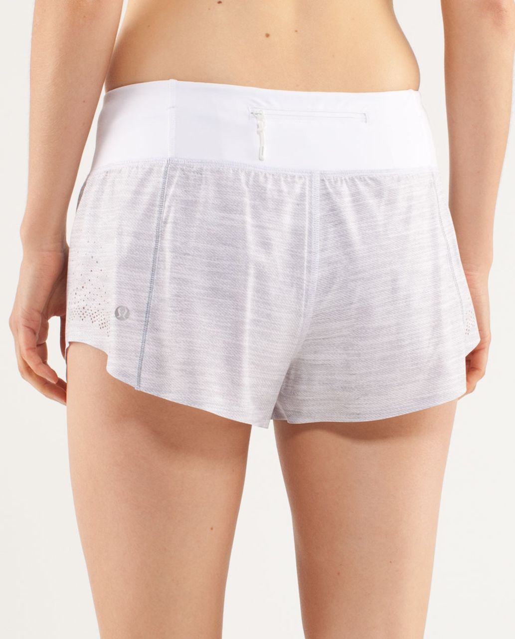 Lululemon Run:  Light As Air Short - Commuter Denim White / Fossil / White