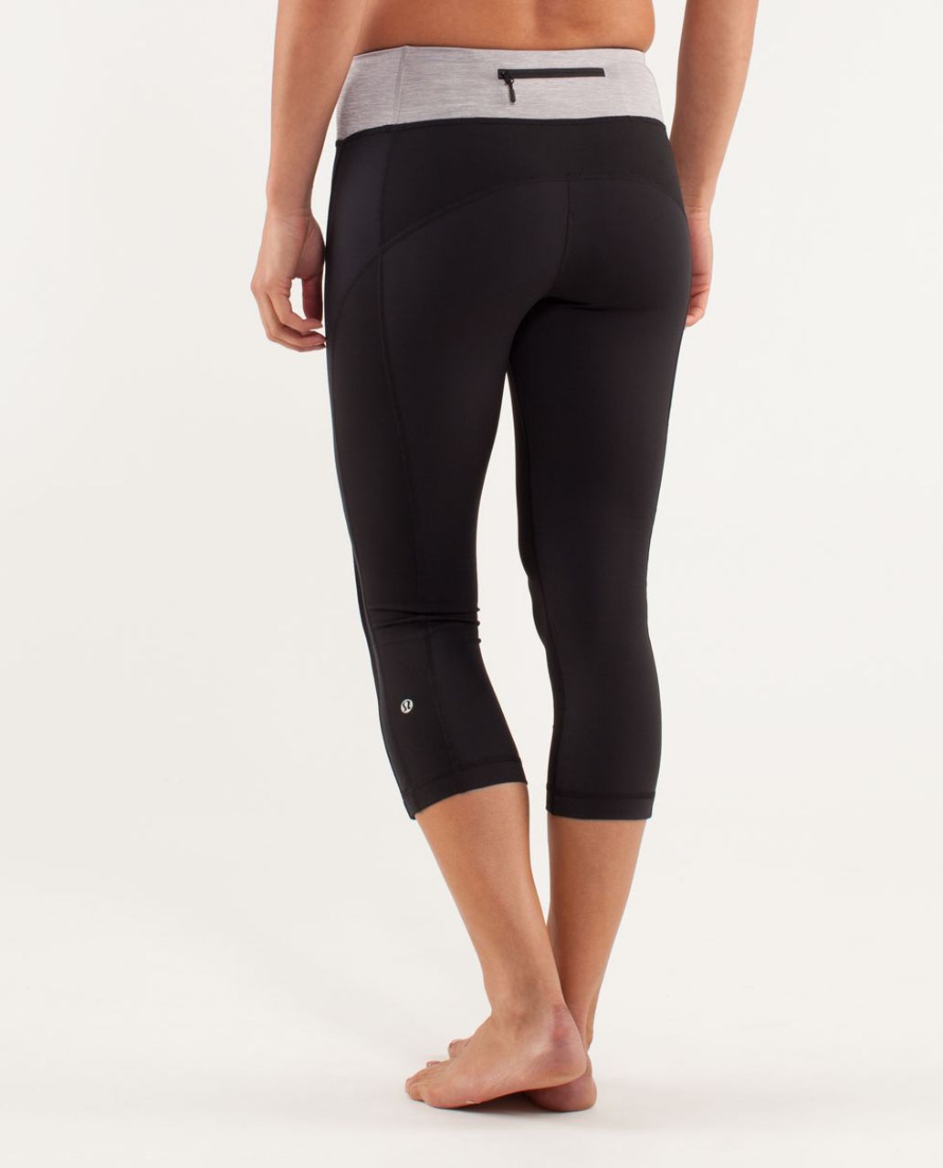 Lululemon Run:  Sun Sprinter Crop - Black / Metallic Silver