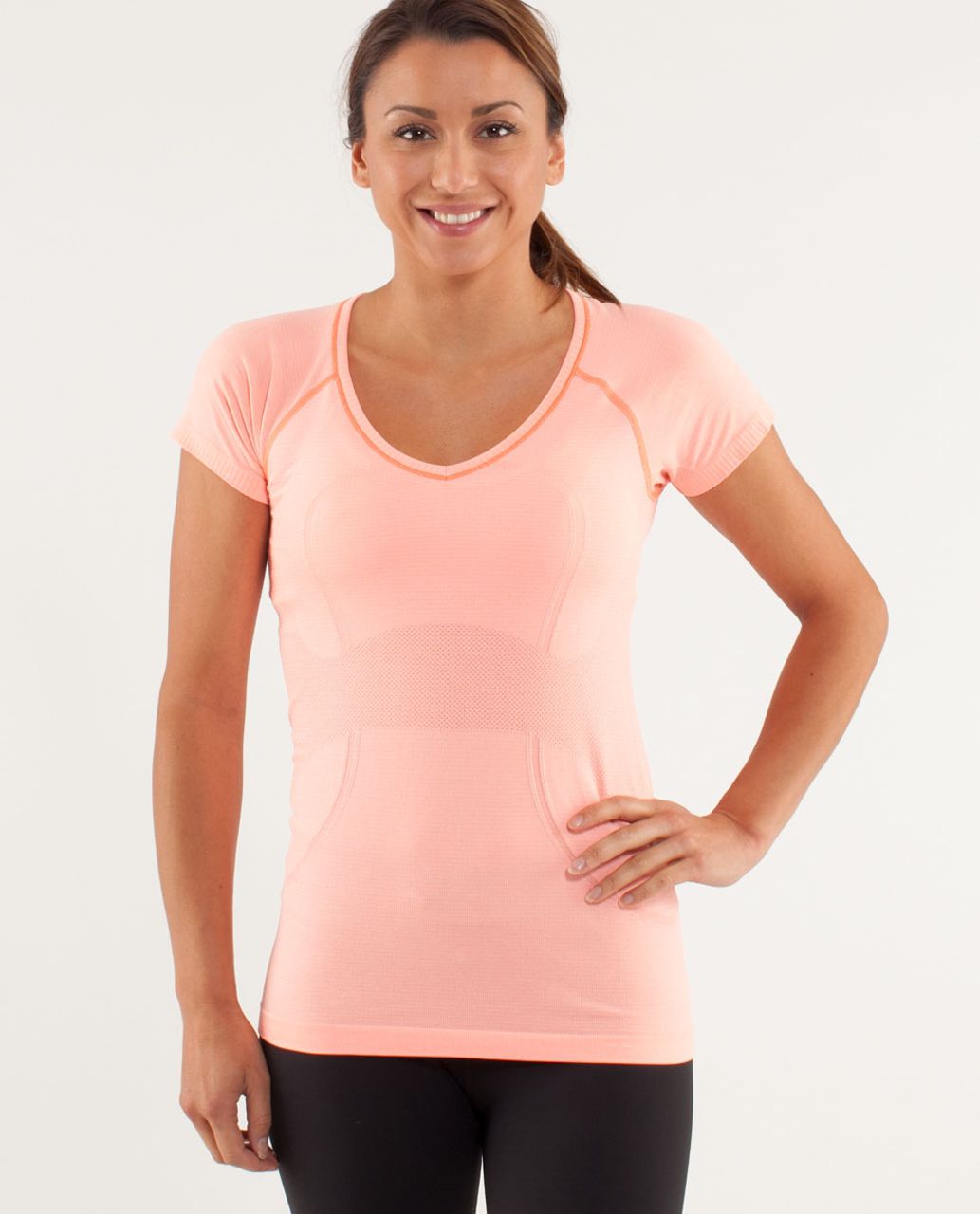 Lululemon Run:  Swiftly Tech V Neck - Pop Orange