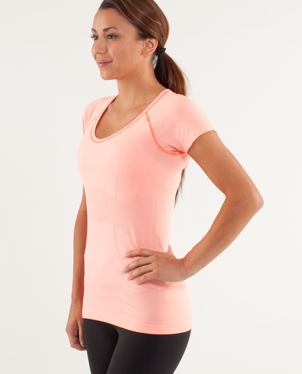 Lululemon Run:  Swiftly Tech V Neck - Pop Orange