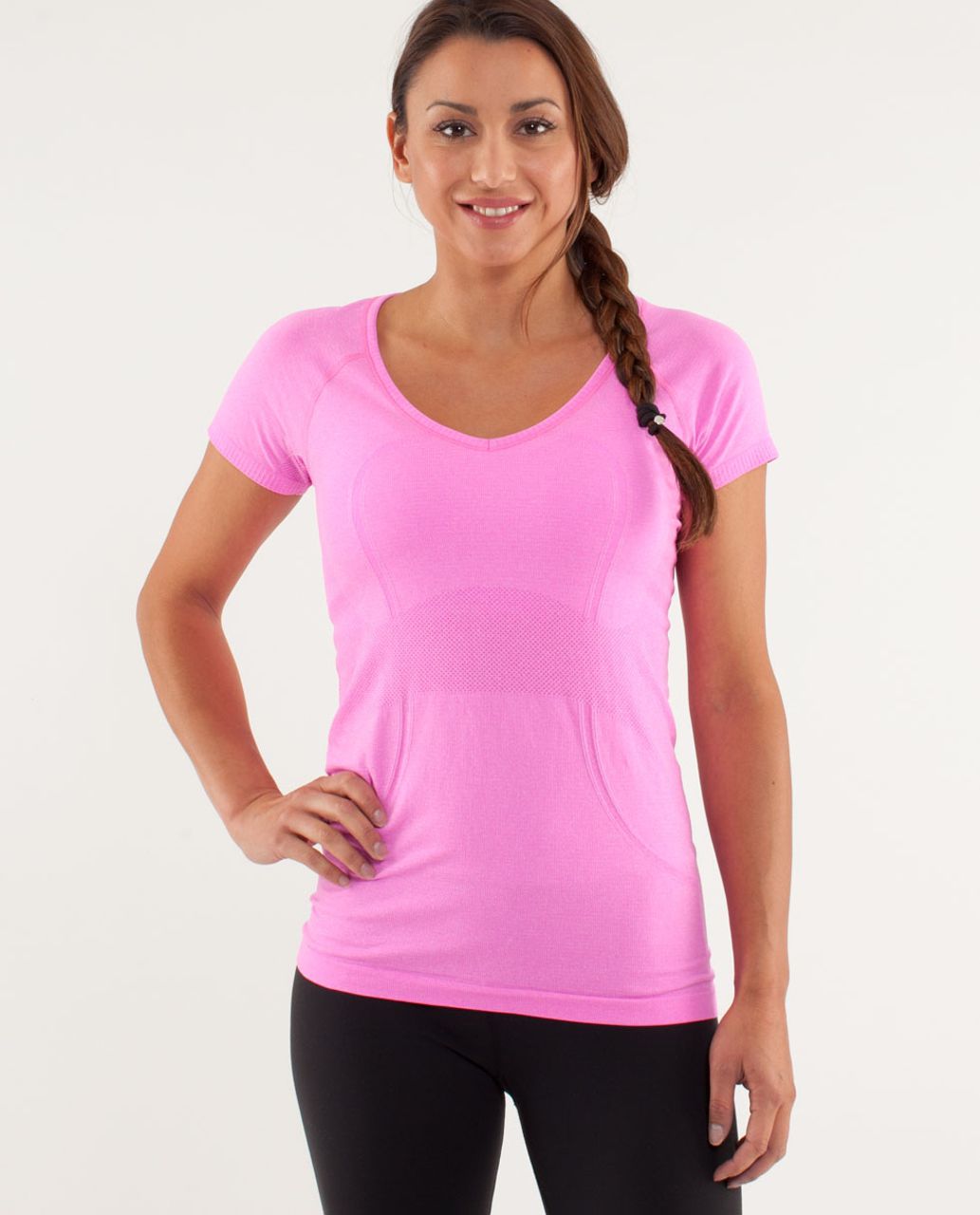 Lululemon Run:  Swiftly Tech V Neck - Pow Pink Light