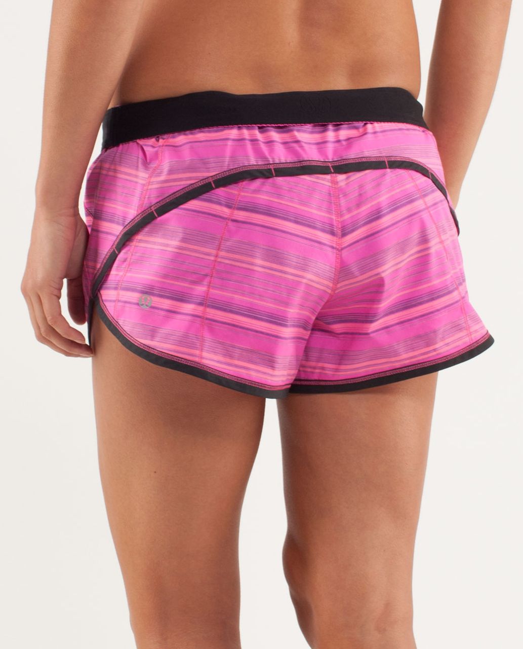 Lululemon Run:  Roll Down Short - Elevation Stripe Pow Pink