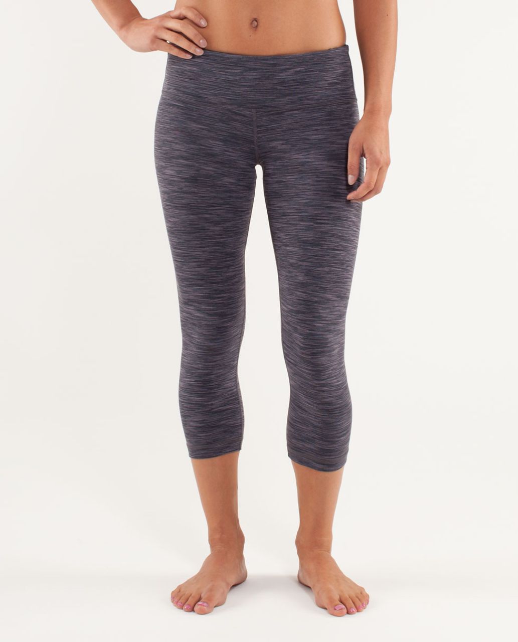 Lululemon Leggings 6 Wunder Under Crop Capri Stripe Sizzle Yellow  Activewear Gym - $55 - From Cageys